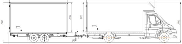 Схема использования грузового прицепа-фургона